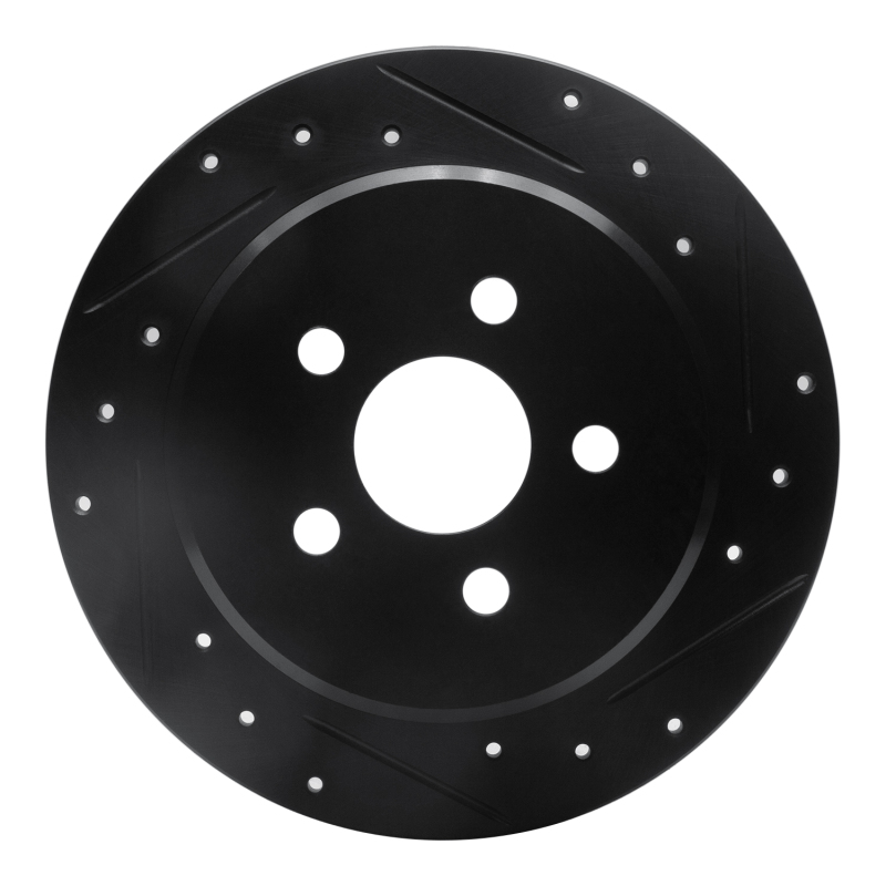 Chrysler PT Cruiser Brake Rotor (1) - Rear Right - R1 Concepts - Drilled & Slotted - Black - `03-`10